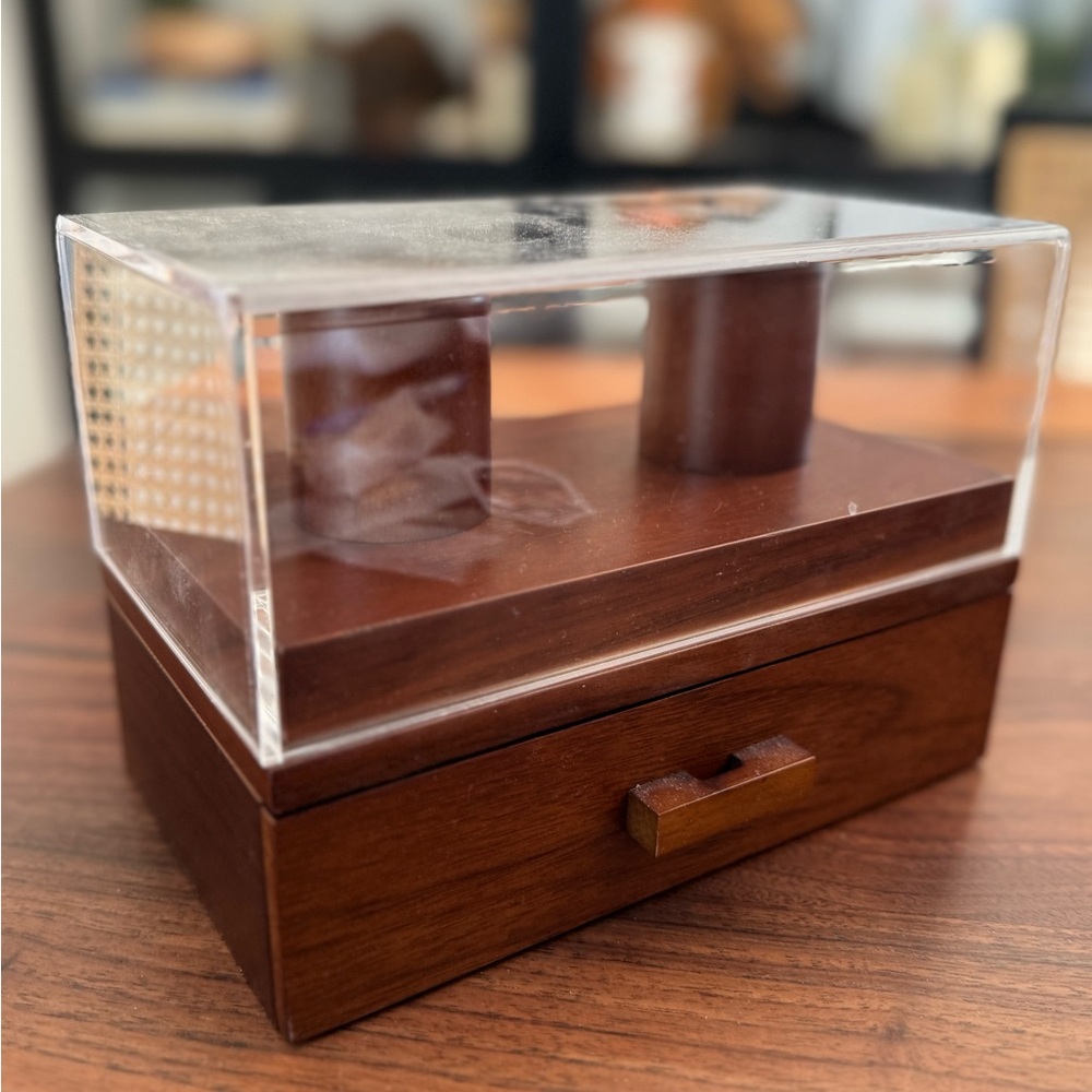 Wooden Watch Display with Clear Lid